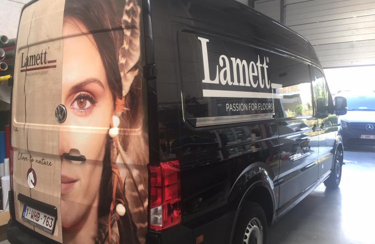 Bedrijfswagen belettering Lamett